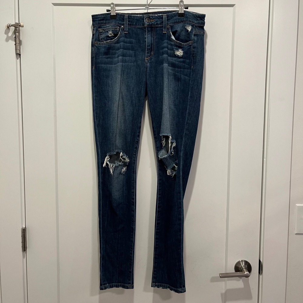 Joe's Jeans The Skinny Distressed Dark Wash Denim Jeans Size 30